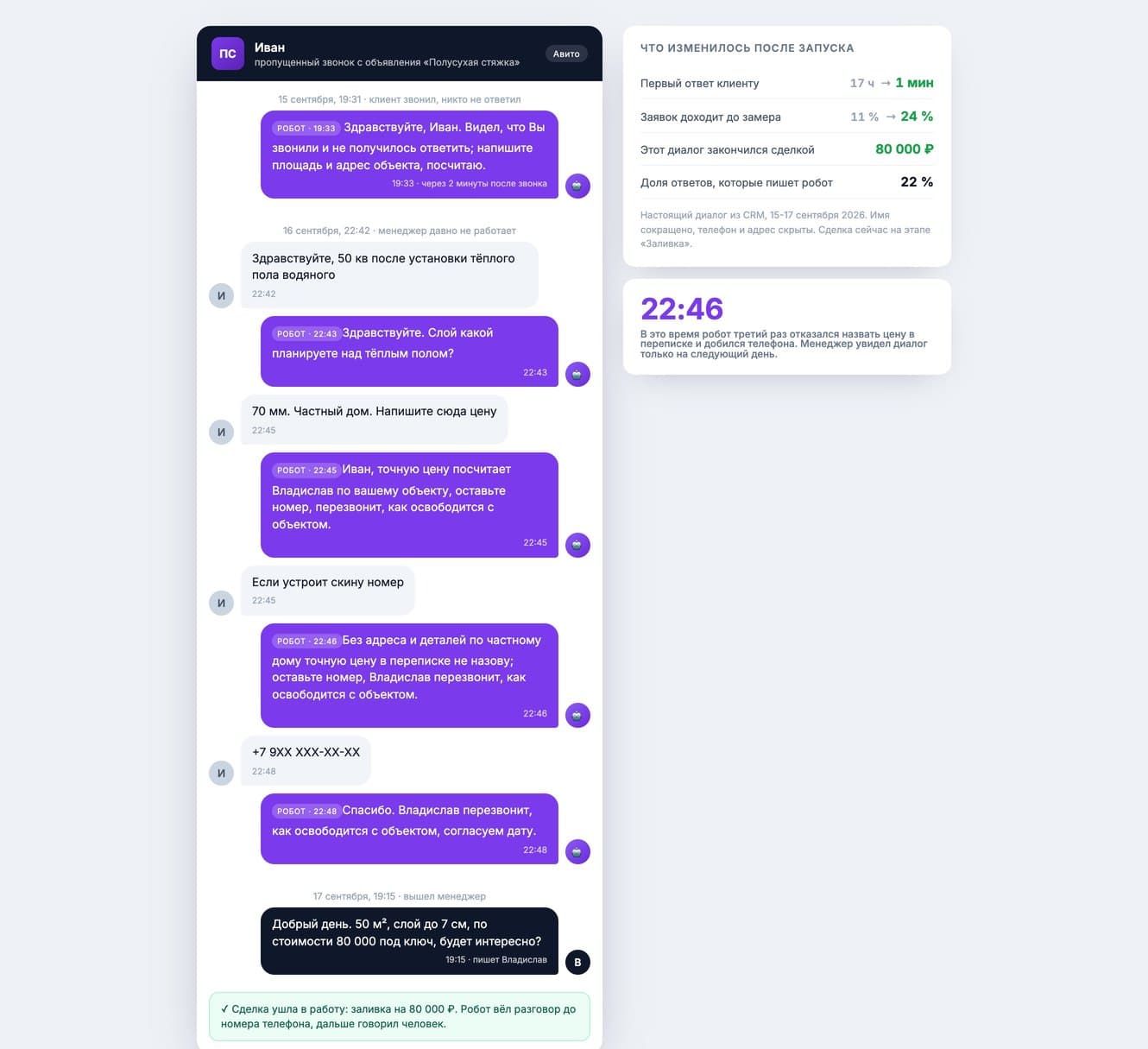 Настоящая переписка AI-продавца с клиентом, закончившаяся сделкой на 80 000 ₽